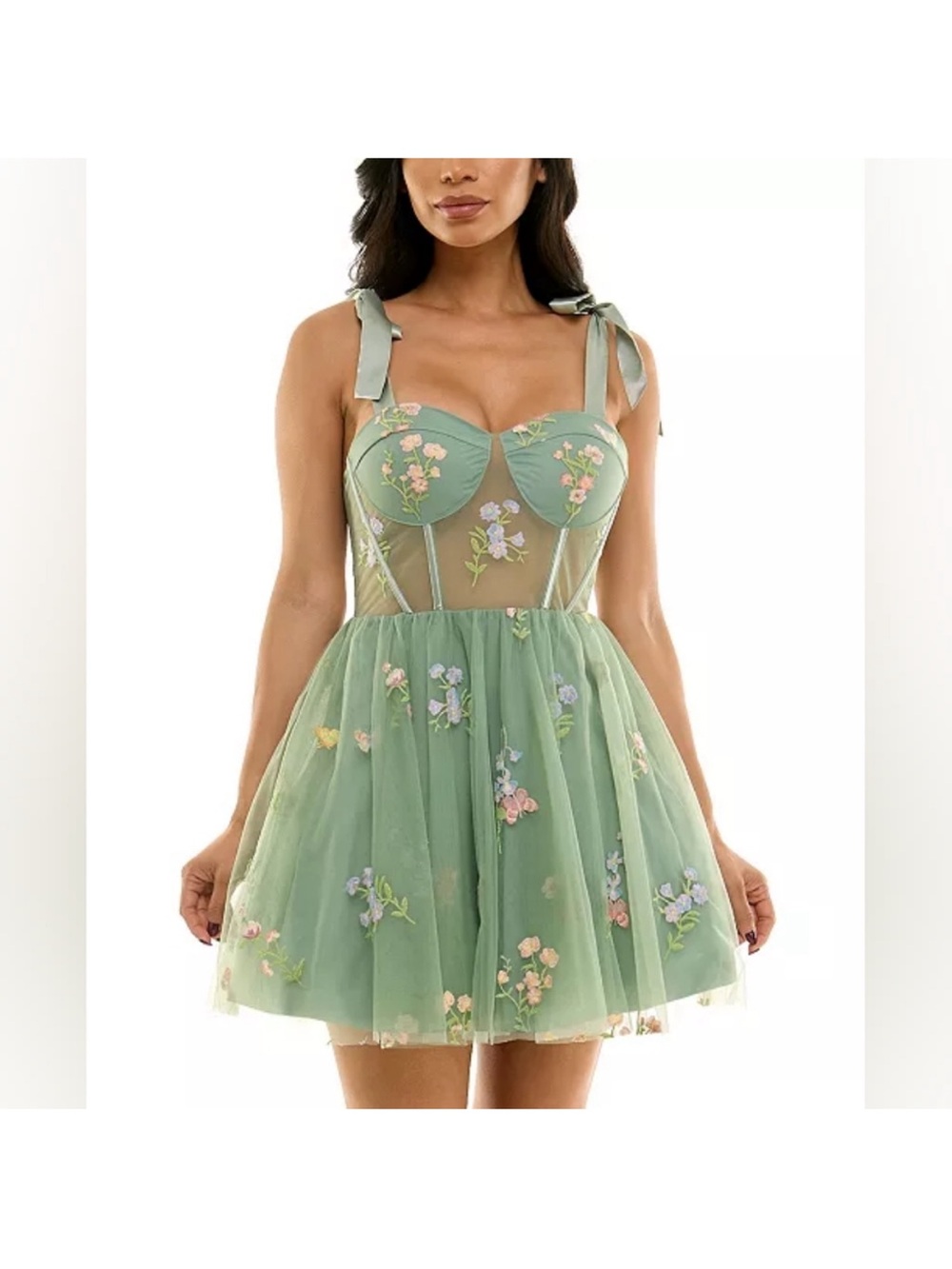 City studio mesh floral tulle dress size 13/14